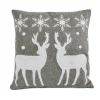 Christmas Textile-National Tree Company 18" Hgtv Home Collection Reindeer And Snowflakes Pillow