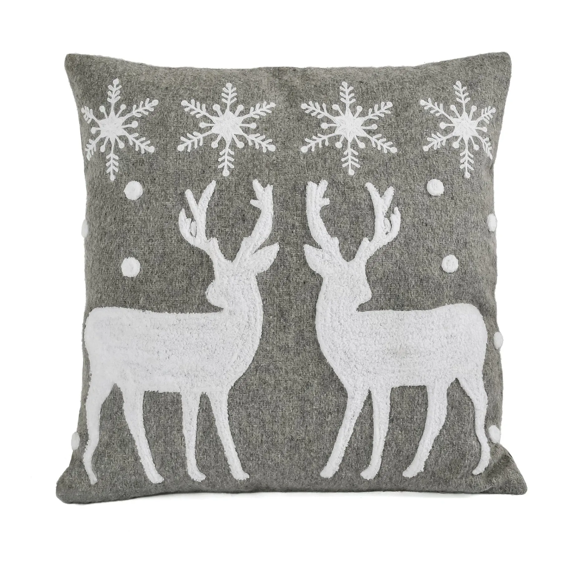Christmas Textile-National Tree Company 18" Hgtv Home Collection Reindeer And Snowflakes Pillow