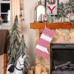 Christmas Stockings-National Tree Company 18" Hgtv Home Collection Ric Rac Border Stocking