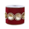 Christmas Accessories-National Tree Company 4" Hgtv Home Collection Sequin Beaded Velour Velvet Ribbon, Burgundy