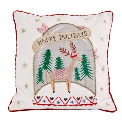 Christmas Textile-National Tree Company 18" Hgtv Home Collection Snow Globe Christmas Pillow