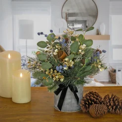 Christmas Greenery-National Tree Company 17" Hgtv Home Collection Swiss Chic Arrangement