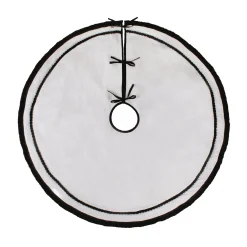Christmas Tree Skirt-National Tree Company 52" Hgtv Home Collection White Tree Skirt With Black Trim