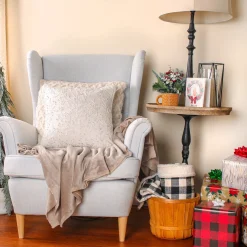 Christmas Textile-National Tree Company 18" Hgtv Home Collection White Boho Christmas Pillow