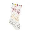 Christmas Stockings-National Tree Company 20" Hgtv Home Collection White Fa La La Stocking