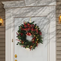 25" To 36" Wreath-National Tree Company 30" Holiday Plaid Bow Prelit Wreath