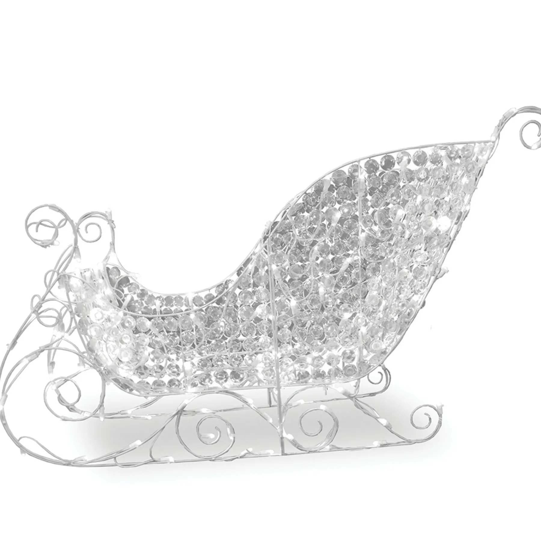 Christmas Outdoor Accessories-National Tree Company 36" Ice Crystal Bead Sleigh With Led Lights