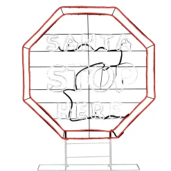 Christmas Accessories-National Tree Company 44" Led Light Strip "Santa Stop Here" Sign