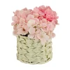 National Tree Company Potted Flower Plants^10" Light Pink Hydrangea Bouquet In White Basket