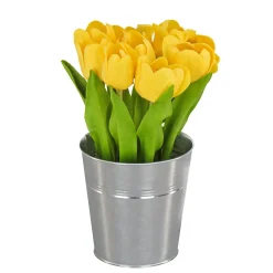 Flower Bouquets-National Tree Company 9" Light Yellow Tulip Bouquet