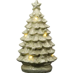 Christmas Accessories-National Tree Company 10" Lighted Gold Christmas Tree Decor