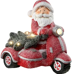 Christmas Accessories-National Tree Company 14" Lighted Santa On Scooter