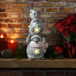 Christmas Accessories-National Tree Company 18" Lighted Stacked Bird Trio