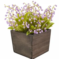 National Tree Company Potted Flower Plants^10" Mauve Lily-Of-The-Valley Flowers In Wood Box