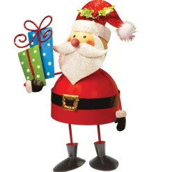 Christmas Accessories-National Tree Company 10" Metal Bobble Santa