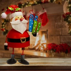 Christmas Accessories-National Tree Company 10" Metal Bobble Santa