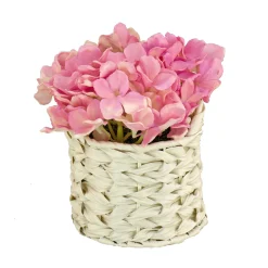 Flower Bouquets-National Tree Company 10" Mixed Mauve Hydrangea Bouquet In White Basket