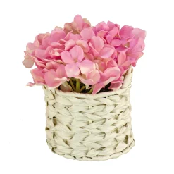 National Tree Company Potted Flower Plants^10" Mixed Mauve Hydrangea Bouquet In White Basket