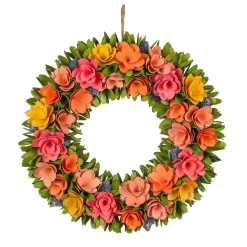 Flower Wreaths-National Tree Company 18" Pastel Colors Spring Floral Wreath