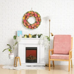 Flower Wreaths-National Tree Company 18" Pastel Colors Spring Floral Wreath