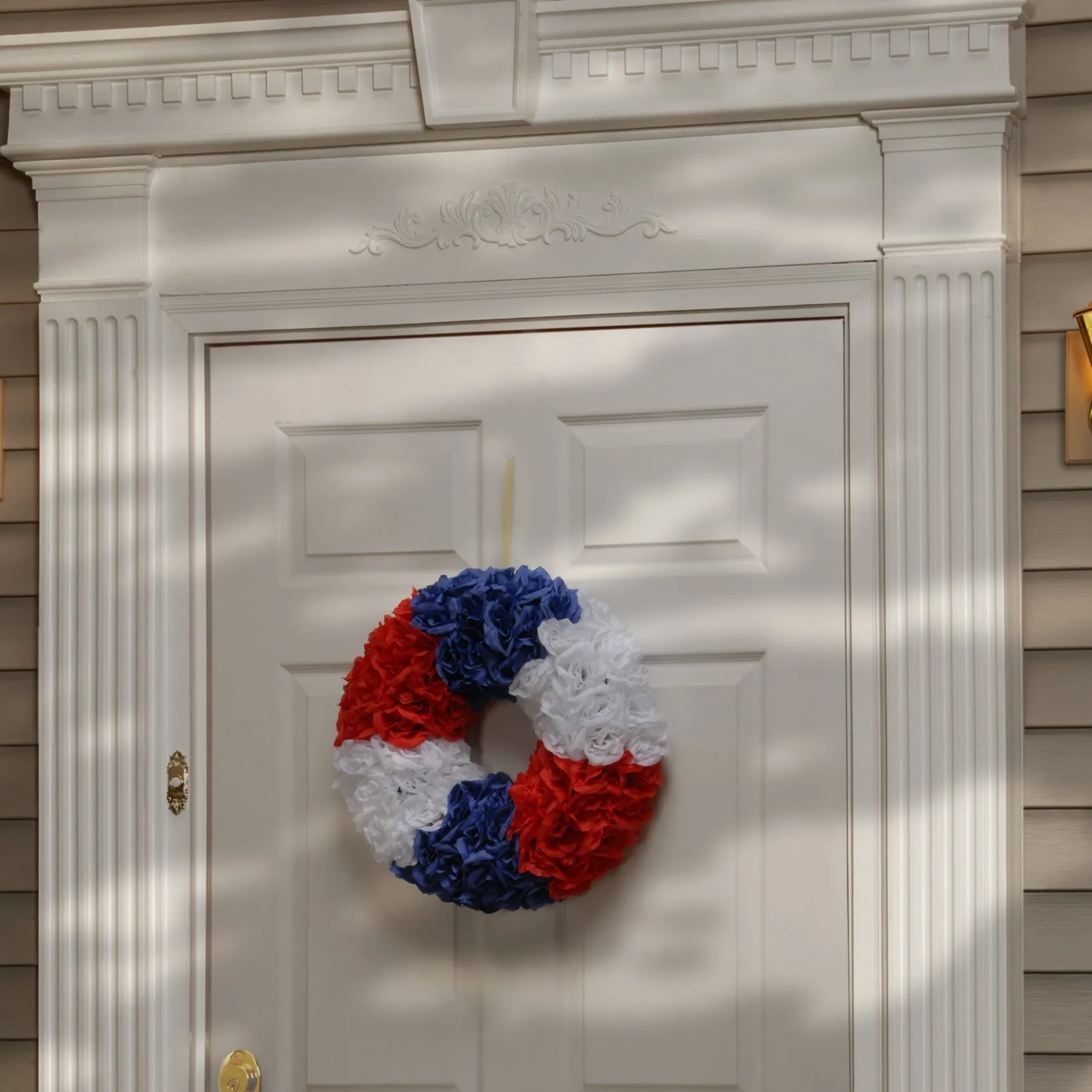 Patriotic Wreath-National Tree Company 18" Patriotic Rose Wreath