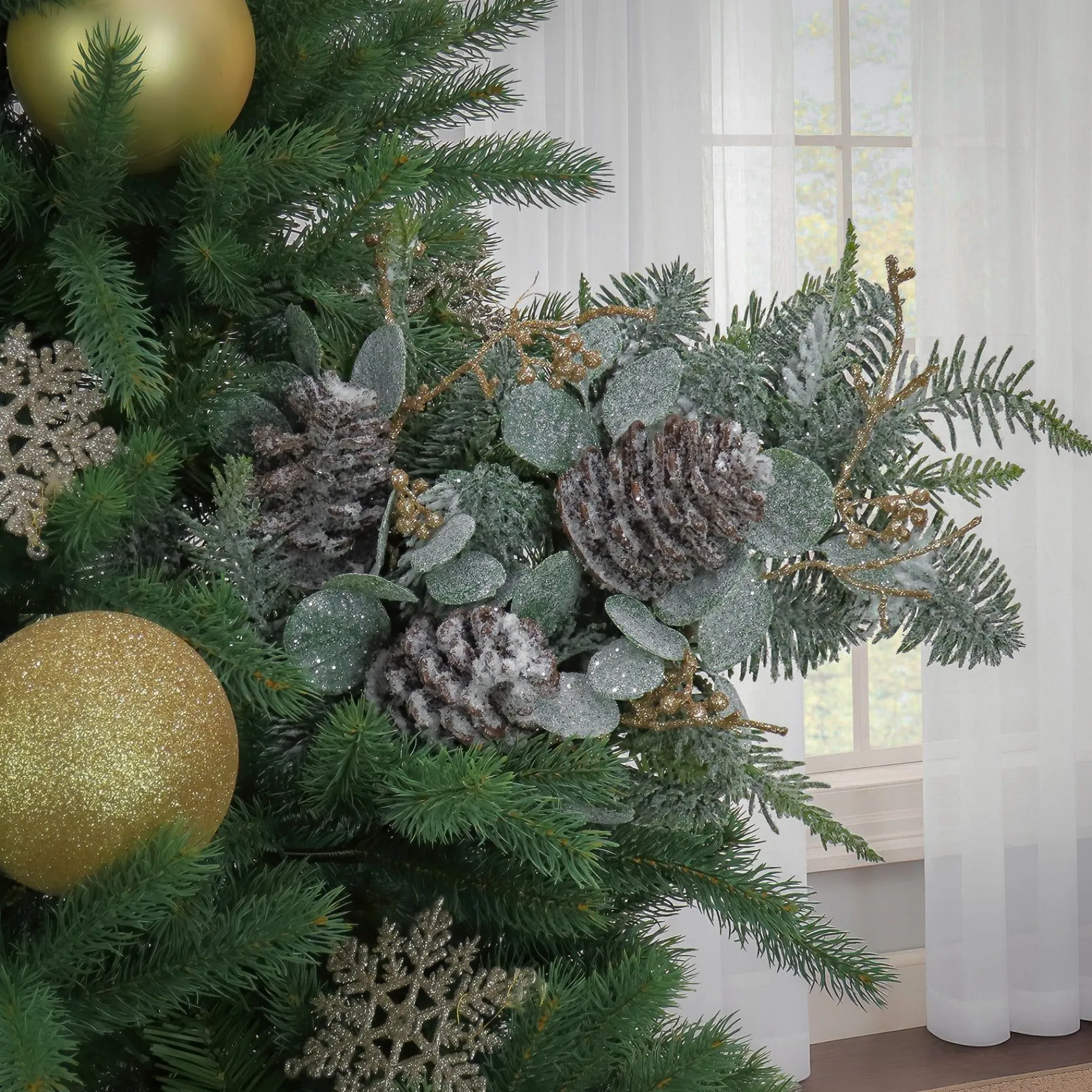 Christmas Greenery-National Tree Company 27" Pine And Eucalyptus Plastic Spray