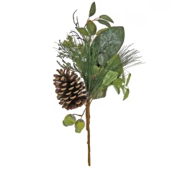 Christmas Greenery-National Tree Company 19" Pine, Berry, And Cone Plastic Pick