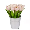 National Tree Company Flower Bouquets^9" Pink Tulip Bouquet In Metal Pot