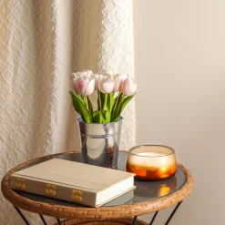 Flower Bouquets-National Tree Company 9" Pink Tulip Bouquet In Metal Pot