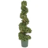 National Tree Company Topiaries / Shurbs^44" Pre-Lit Artificial Boxwood Spiral Topiary