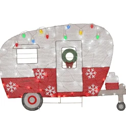 Christmas Outdoor Accessories-National Tree Company 32" Pre-Lit Christmas Camper