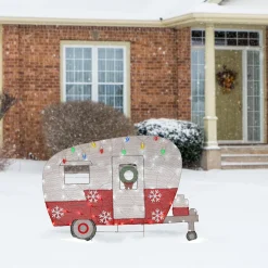 Christmas Outdoor Accessories-National Tree Company 32" Pre-Lit Christmas Camper