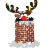 Christmas Accessories-National Tree Company 47" Pre-Lit Reindeer Stuck In Chimney Decoration