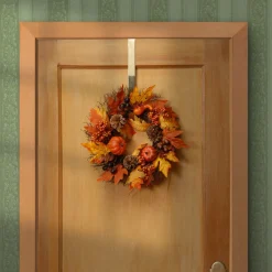 Harvest Wreath-National Tree Company 16" Pumpkins And Maple Leaves Wreath