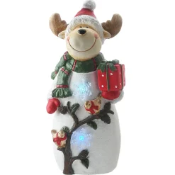Christmas Accessories-National Tree Company 22" Reindeer Holding Gift With Multicolor Lights