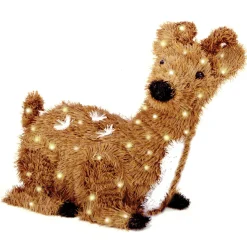 Christmas Outdoor Accessories-National Tree Company 24" Resting Reindeer With Clear Lights