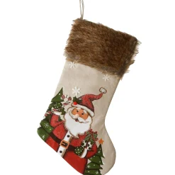 Christmas Stockings-National Tree Company 21" Rural Homestead Collection Santa Stocking