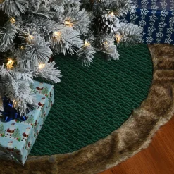 Christmas Tree Skirt-National Tree Company 48" Rural Homestead Collection Quilted Tree Skirt