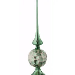 Christmas Accessories-National Tree Company 15" Sage Green Glass Christmas Tree Topper
