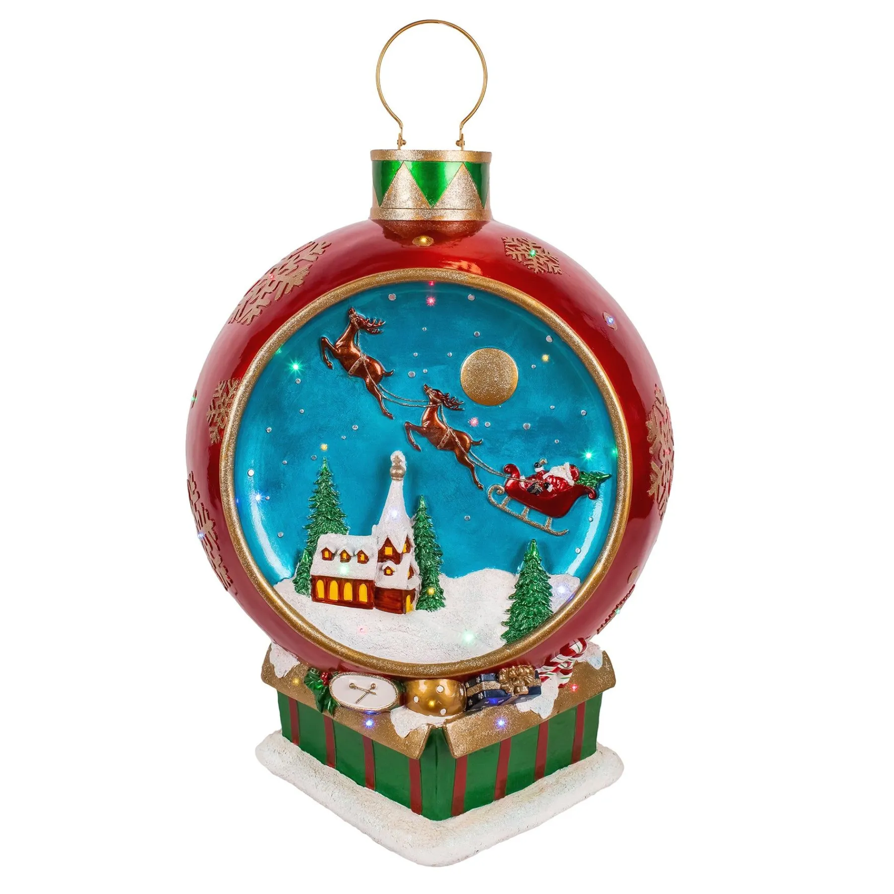 Christmas Accessories-National Tree Company 34" Santas Sleigh Ornament With Multicolor Lights And Music