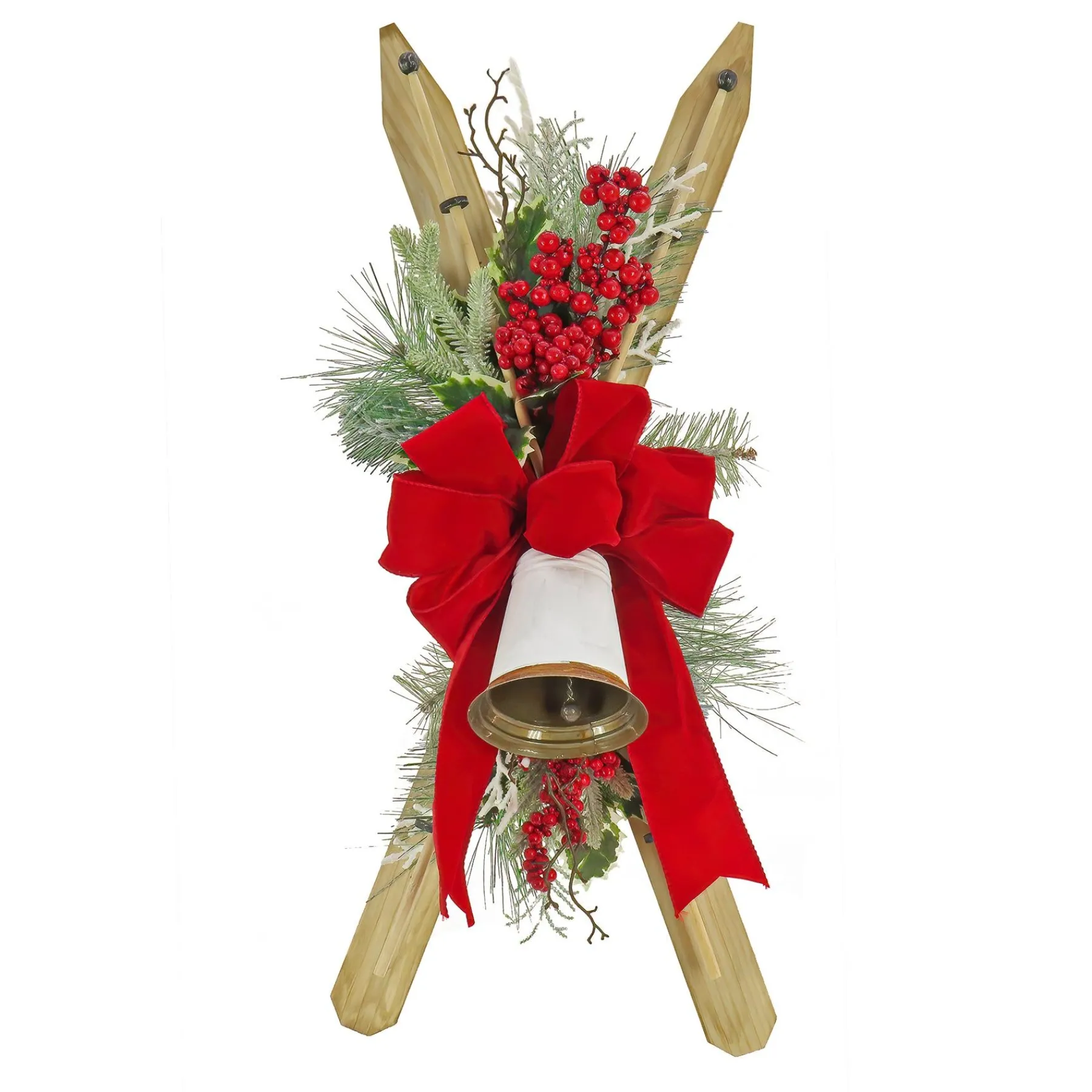Christmas Greenery-National Tree Company 28" Ski'S With Pine And Berry Plastic Swag