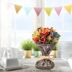 Flower Bouquets-National Tree Company 9" Spring Multicolor Floral Bunch