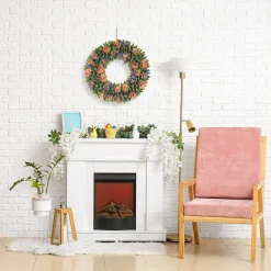 Flower Wreaths-National Tree Company 18" Spring Pastels Floral Wreath