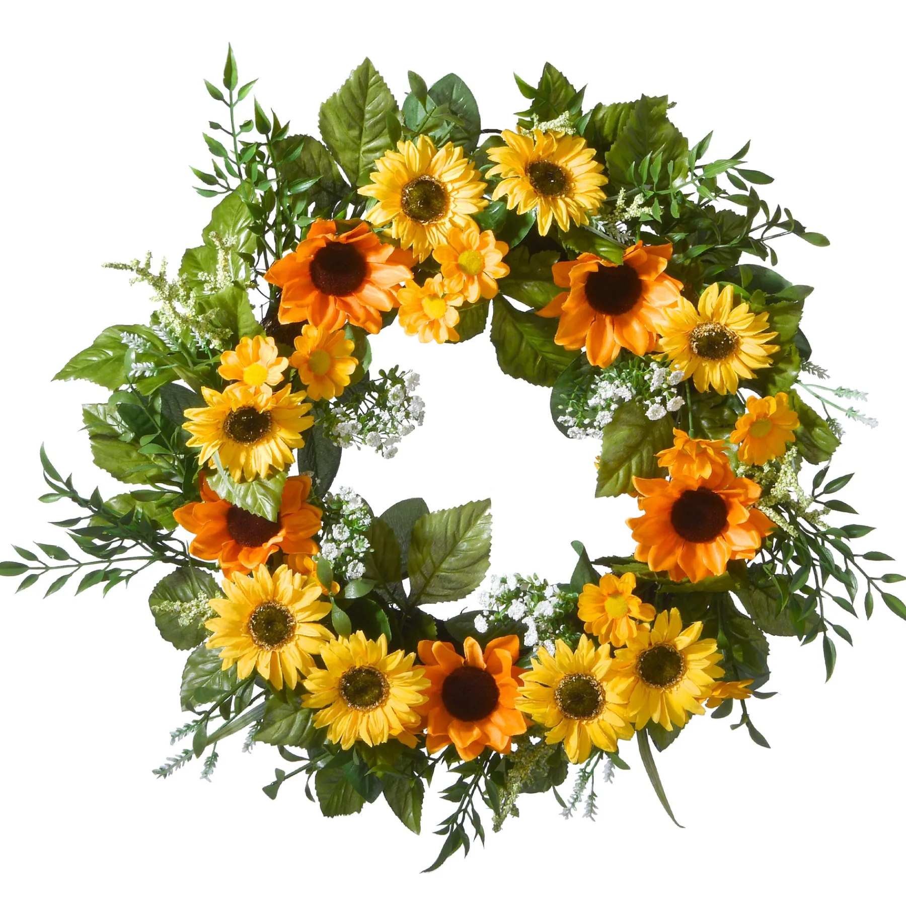 National Tree Company Flower Wreaths^18" Sunflower Wreath On Woven Branch Base