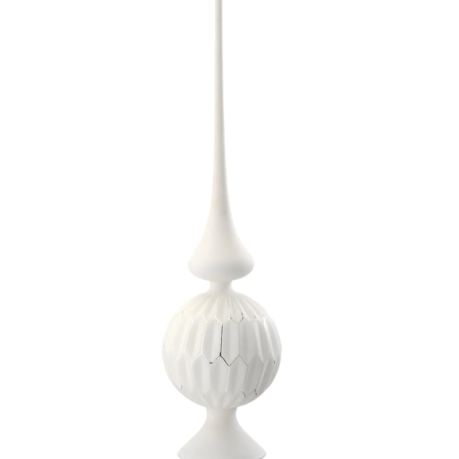 Christmas Accessories-National Tree Company 15" White Glass Christmas Tree Topper