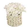 Flower Bouquets-National Tree Company 10" White Hydrangea Bouquet In White Basket