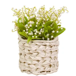 National Tree Company Potted Flower Plants^11" White Lily-Of-The-Valley Flowers In White Basket