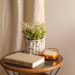 Flower Bouquets-National Tree Company 11" White Lily-Of-The-Valley Flowers In White Basket