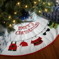 Christmas Tree Skirt-National Tree Company 48" White "Merry Christmas" Tree Skirt