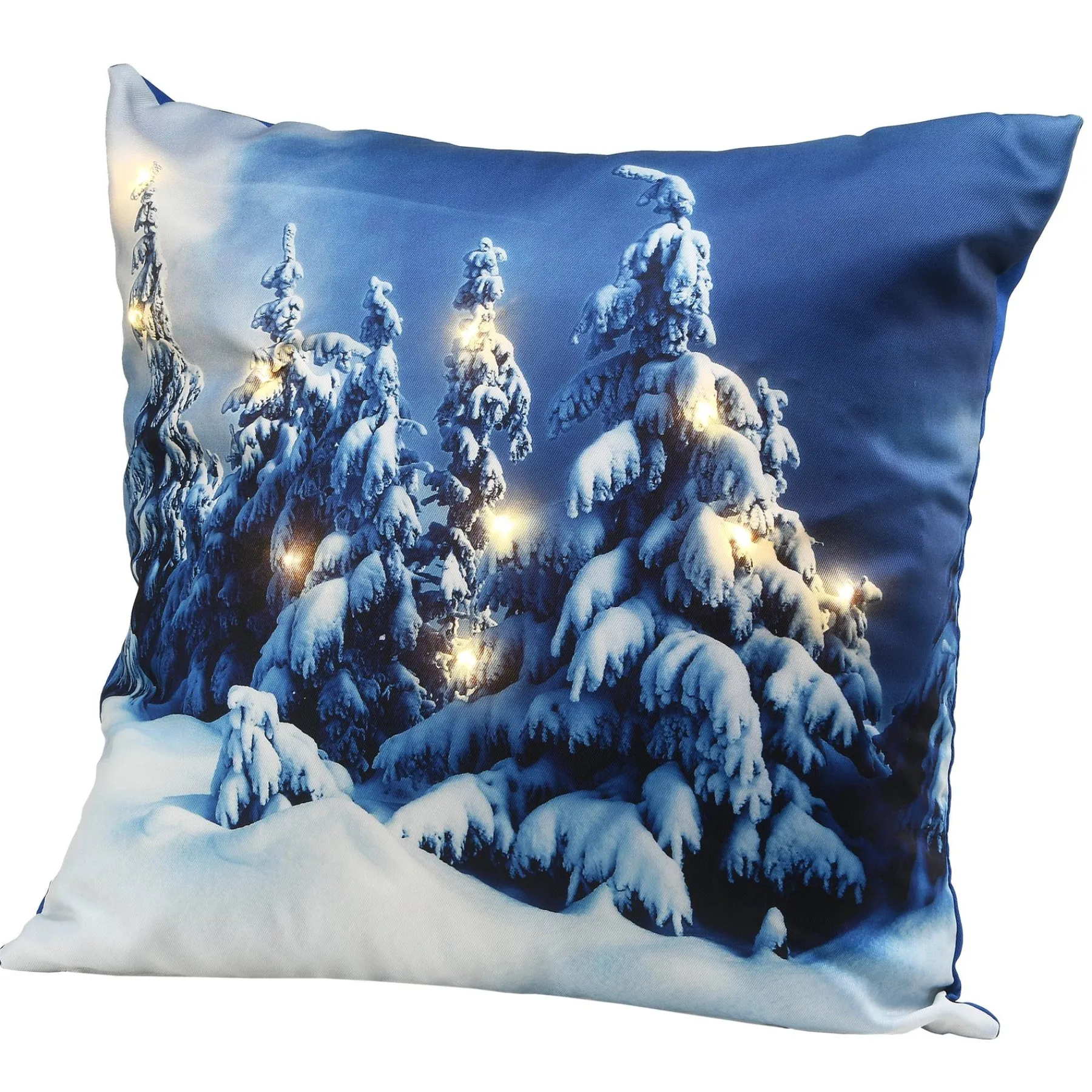 Christmas Textile-National Tree Company 17" Winter Scene Pillow With Led Lights